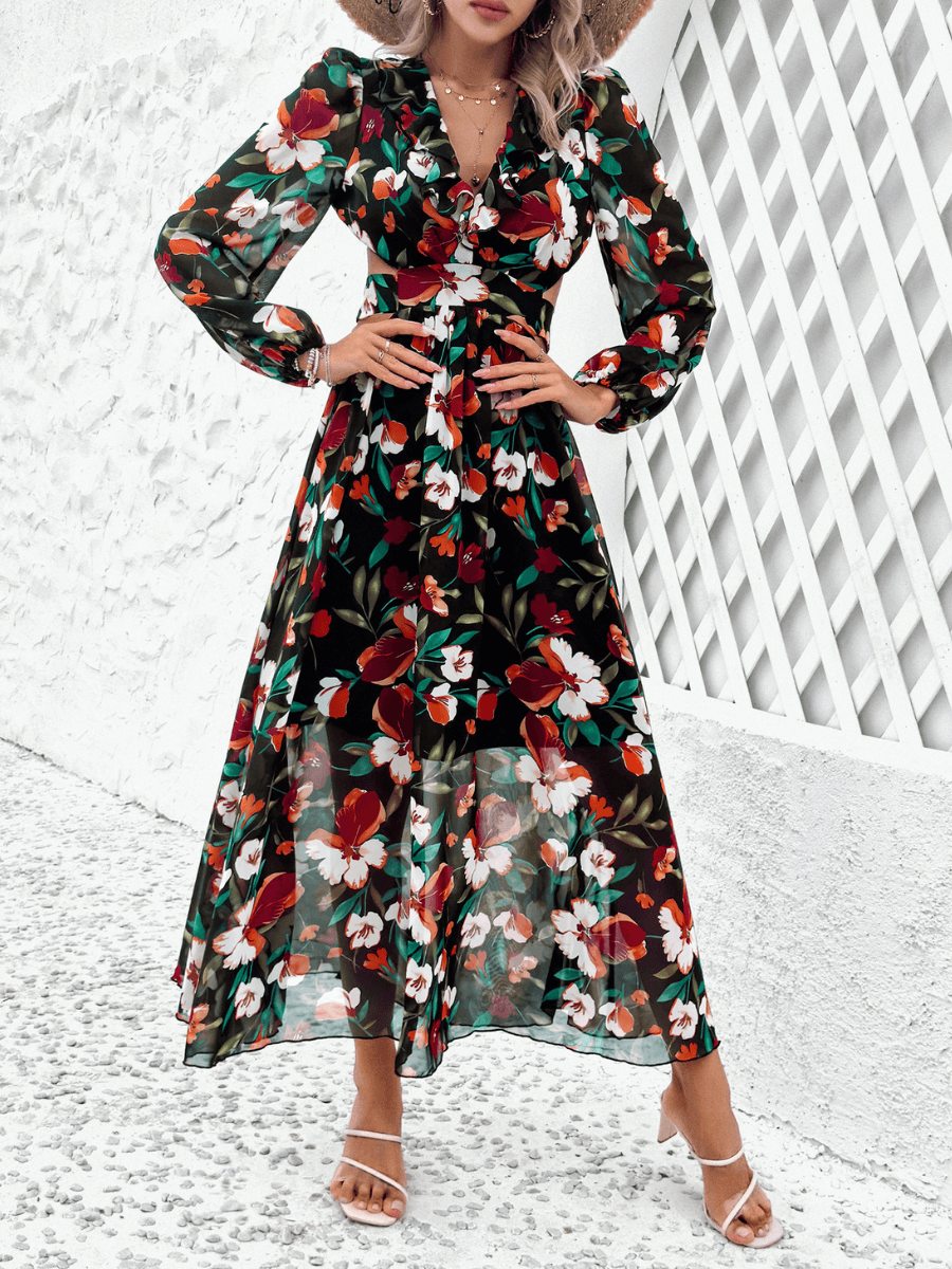 Emery Paisley Chiffon Maxi Dress