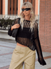 BAIZE CROCHET DOLMAN SWEATER - BLACK