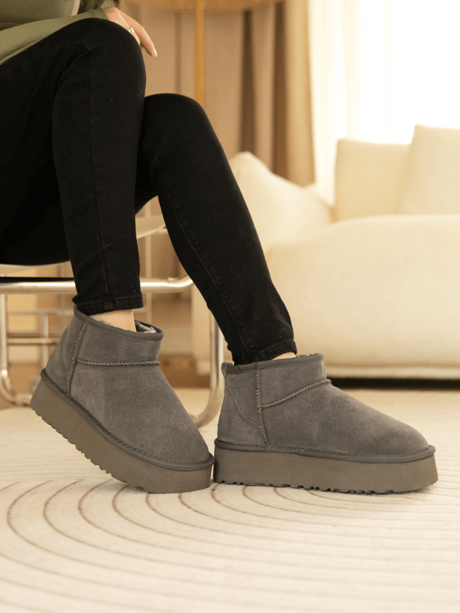 UGG Charcoal Suede Ankle Boots UGG CLASSIC BOOM ANKLE CHARCOAL SUEDE WOMEN main image 4
