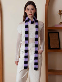 Dachshund Color Block Scarf - purple