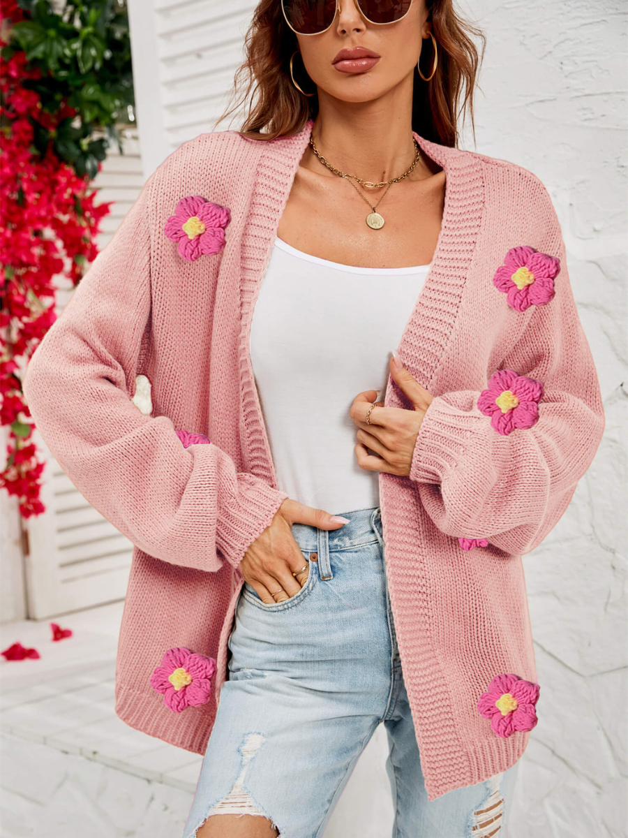 Fallen Daisy Oversized Knit Cardigan SMAIBULUN