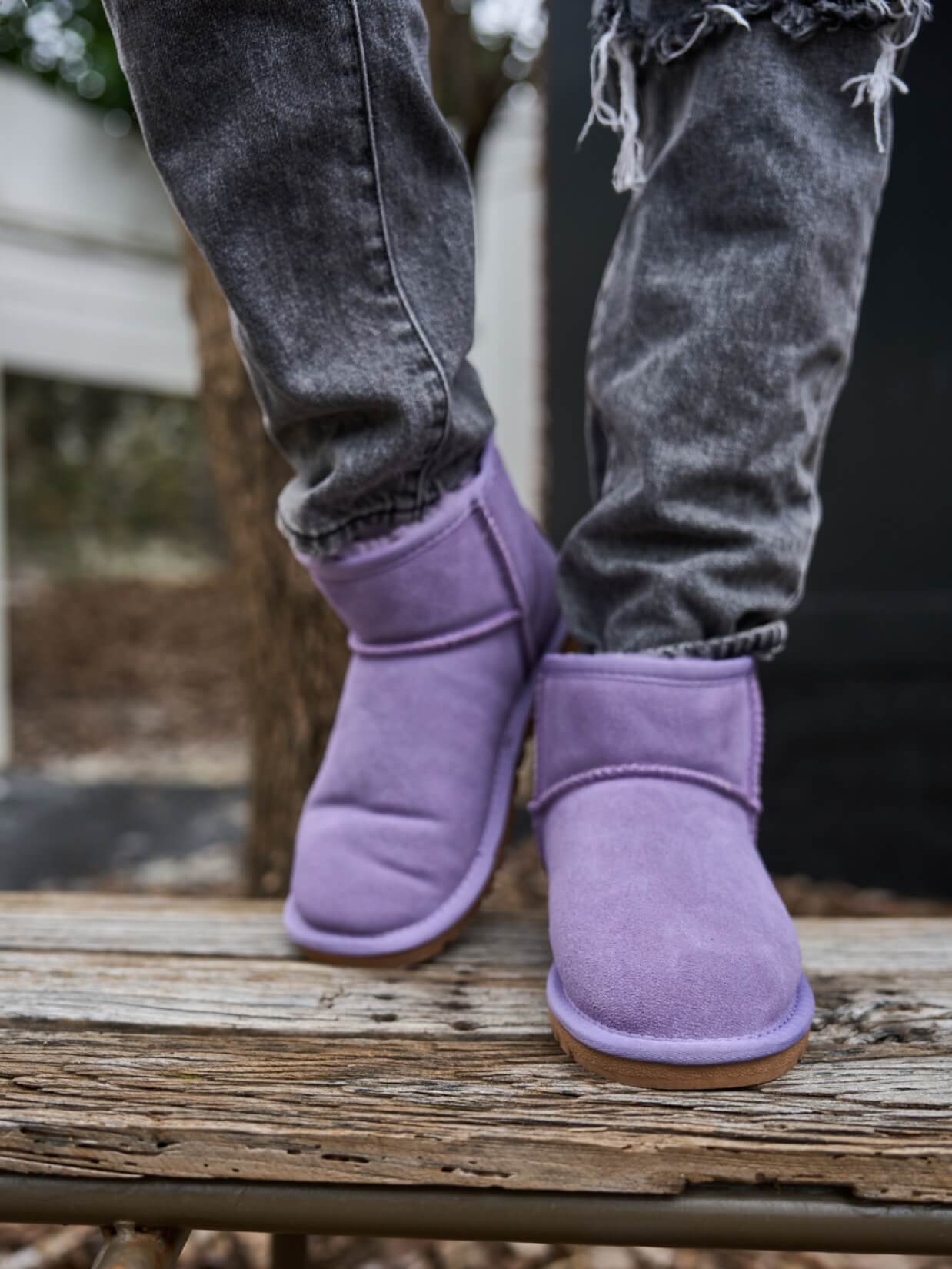 SMAIBULUN Ugg | Faux Fur-Lined Classic Short Ugg Boots - lavender