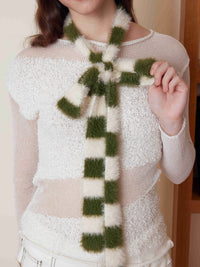 Dachshund Color Block Scarf - green
