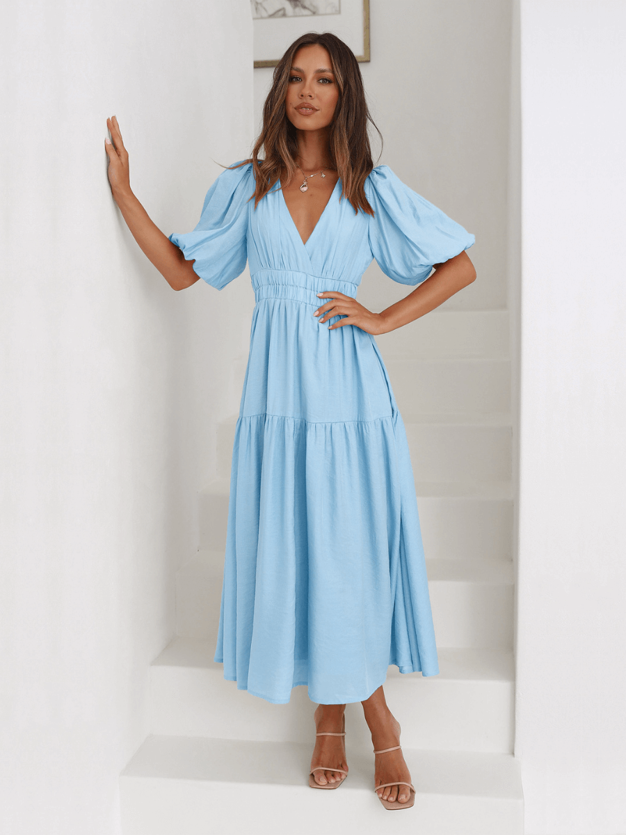 blue short sleeve maxi dress Ramy Brook Joanie Midi Dress - Navy main image 0