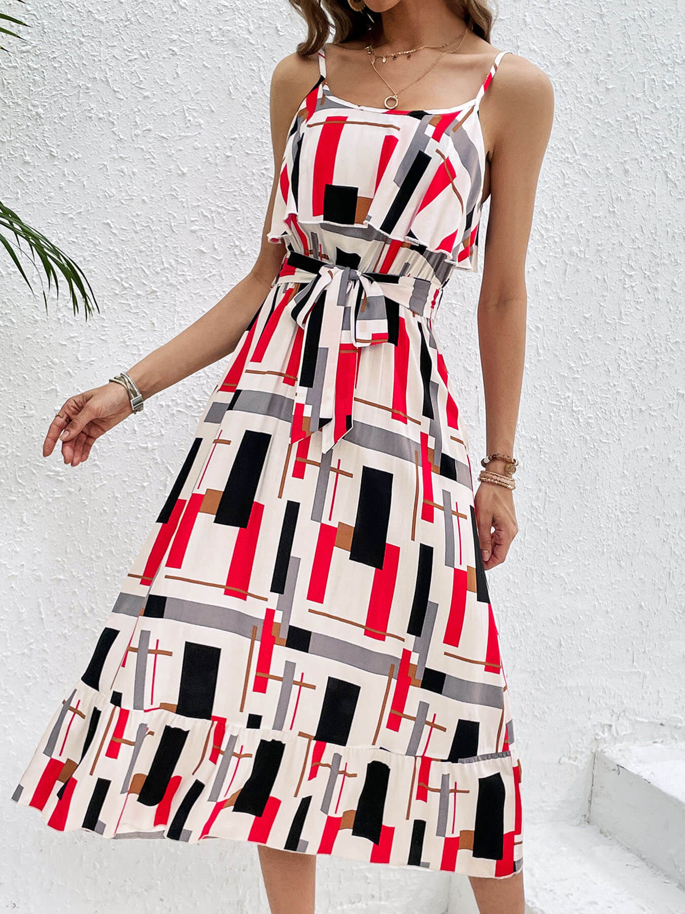 eudora midi dress Eudora Printed Tiered Midi Dress