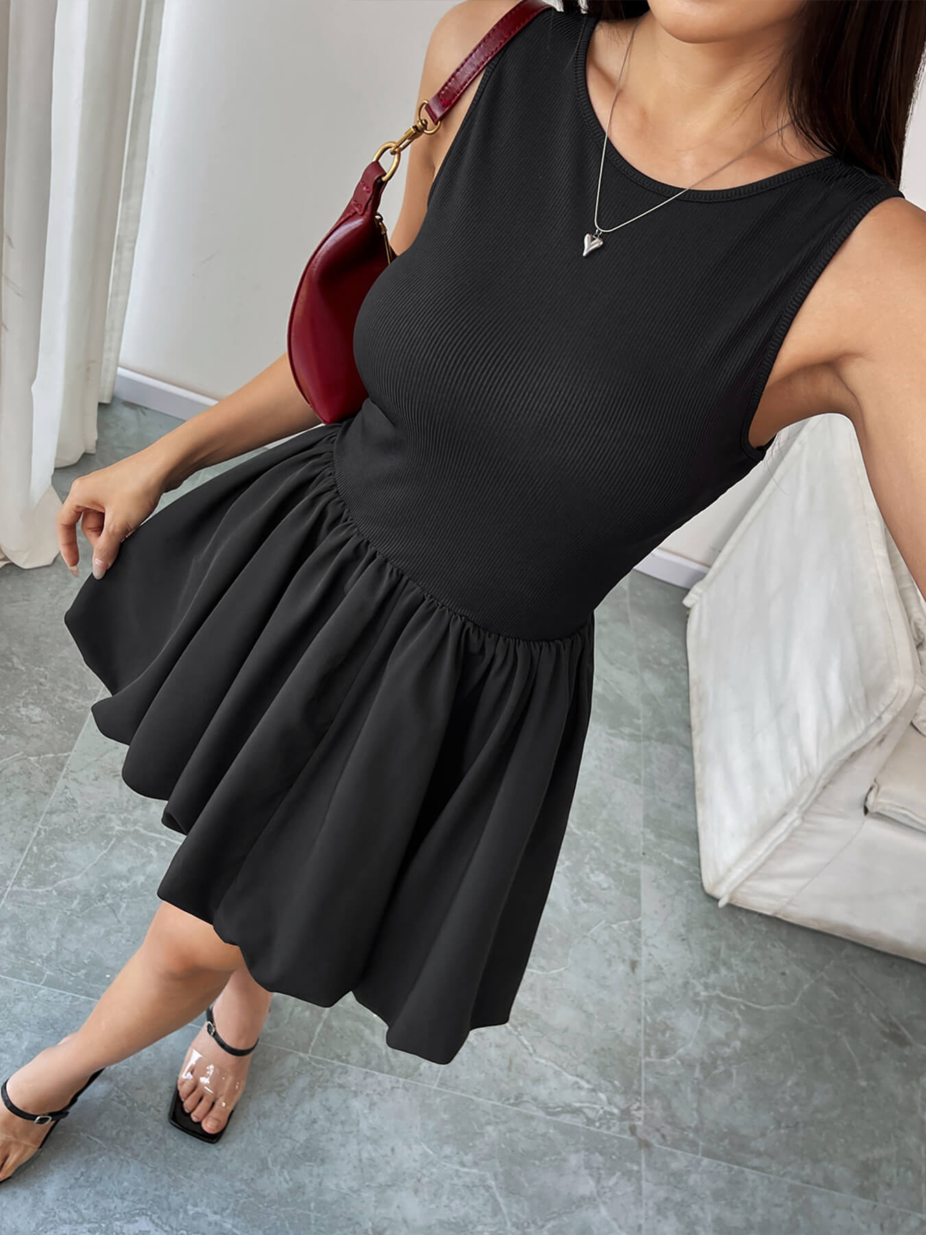 Aileen Fit And Flare Puffy Skirt Mini Dress – SMAIBULUN