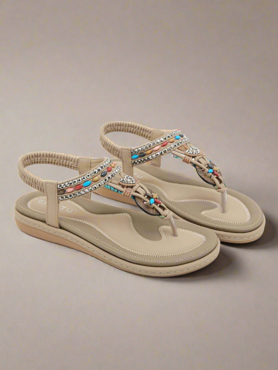Siketu Wander Beaded Thong Sandal beige - Main Image