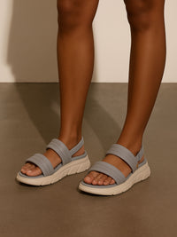 Siketu | Tayo Raffia Platform Cushioned Slingbacks - grey