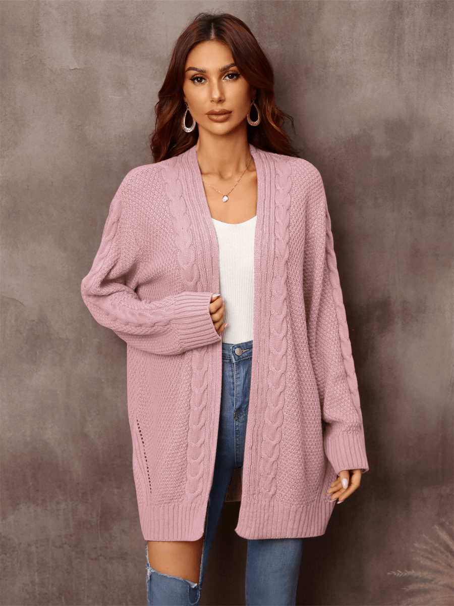 Ludlow Cable Knit Duster Cardigan Pink
