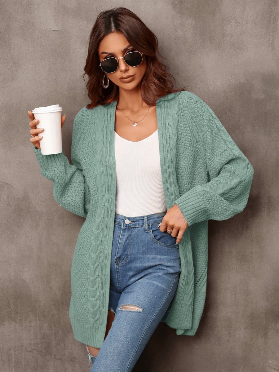 Ludlow Cable Knit Duster Cardigan Sage