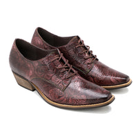 Soffia | Brogue-Detail Floral Embossed Oxford