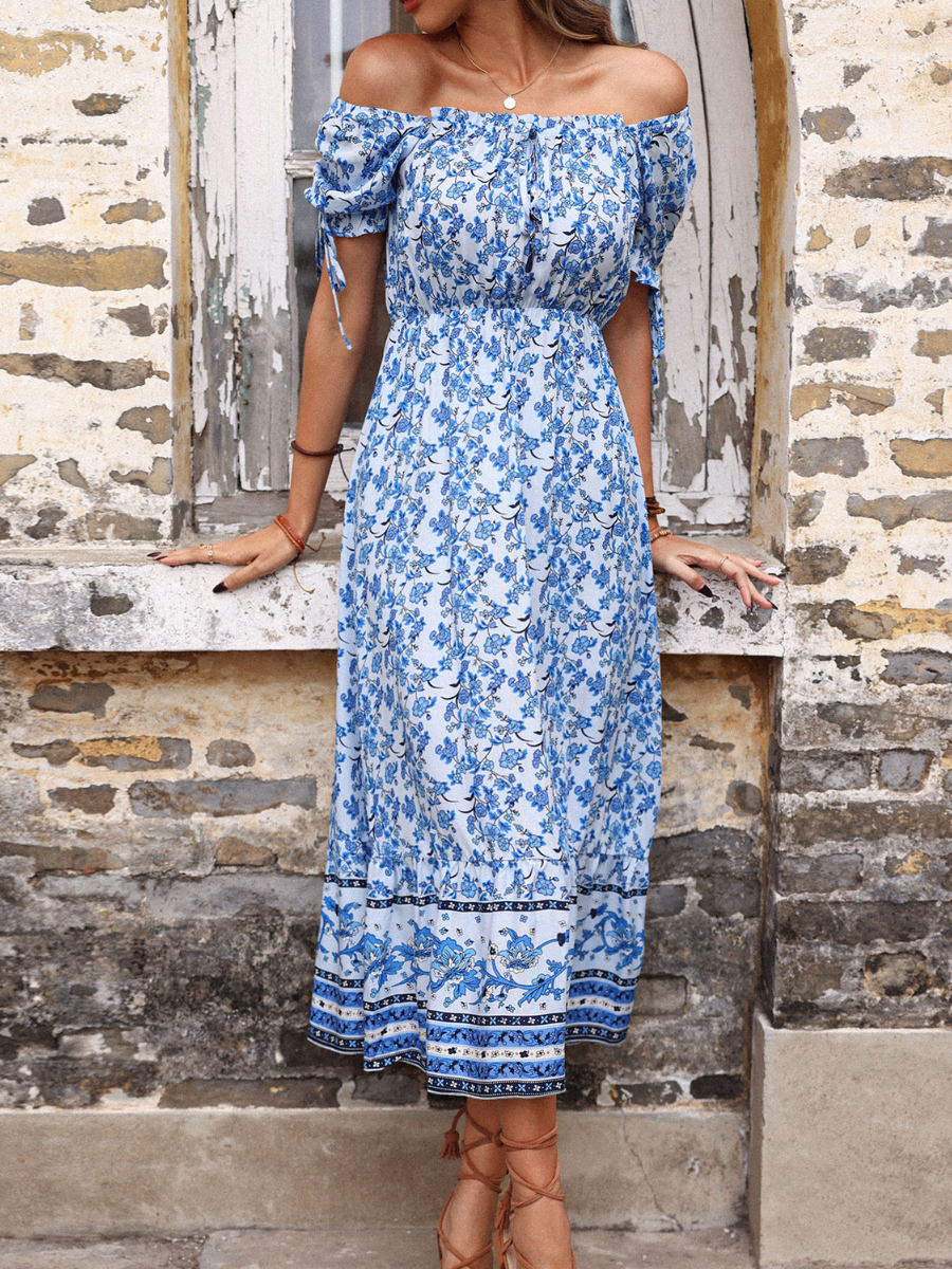 blue porcelain maxi dress Genalo Maxi Dress