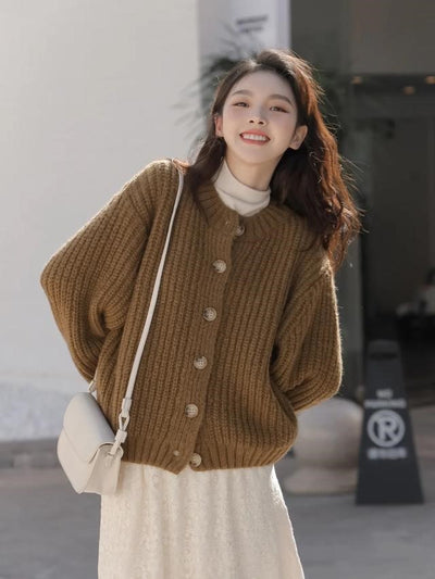 Vertical knitting cardigan sweater,