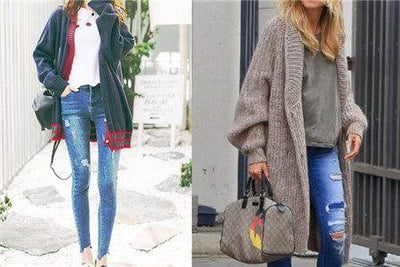 Sweater jacket with jeans