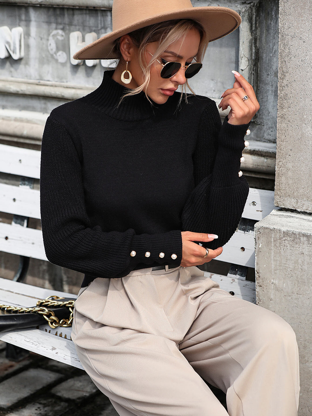 Pearl turtleneck best sale