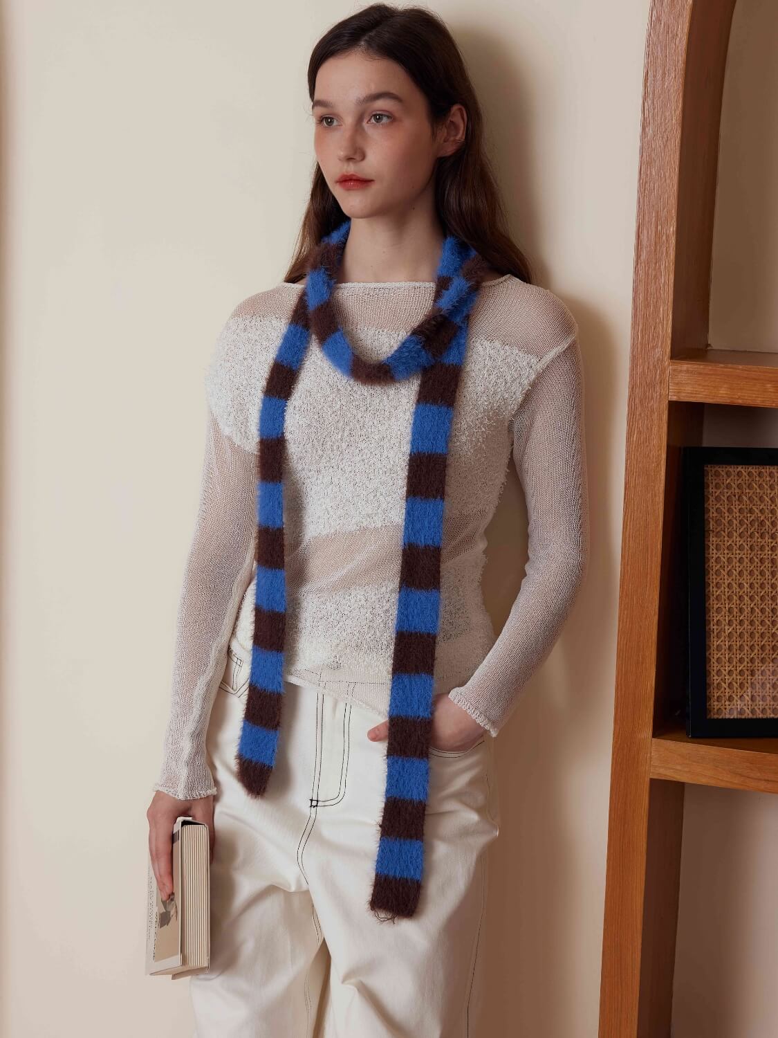 Dachshund Color Block Scarf - blue