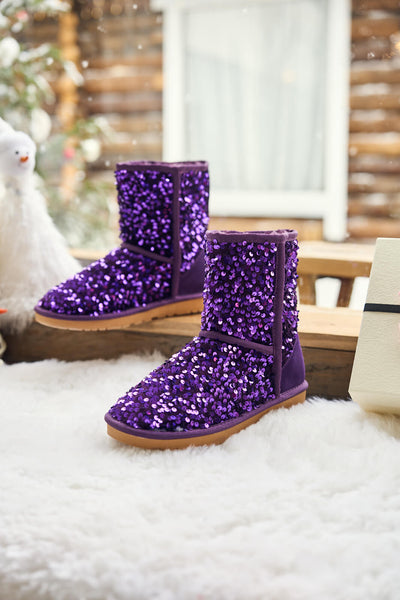 Smaibulun Ugg | Dallas Glam Sequin Shearling Boots - violet