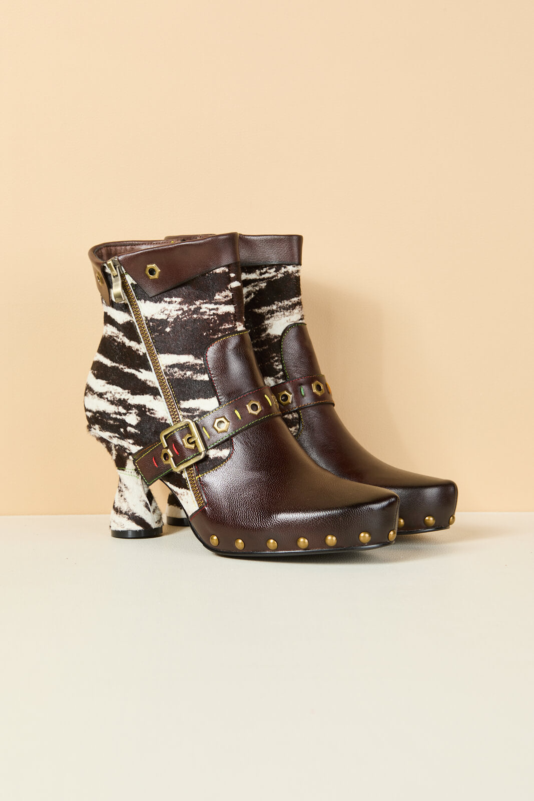 Soffia | Giuliana Animal Print Leather Ankle Boots