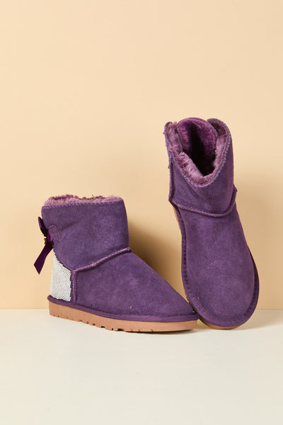 SMAIBULUN Ugg | Rhinestone Bailey Bow Sequin Ugg Boots - Purple