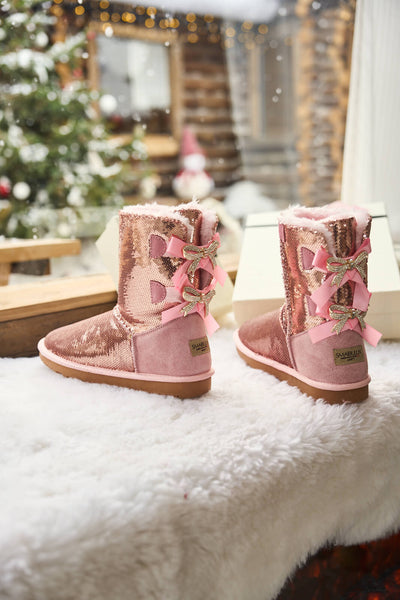 Smaibulun Ugg | Haute Holidays Sequin Glam Shearling Boots - pink