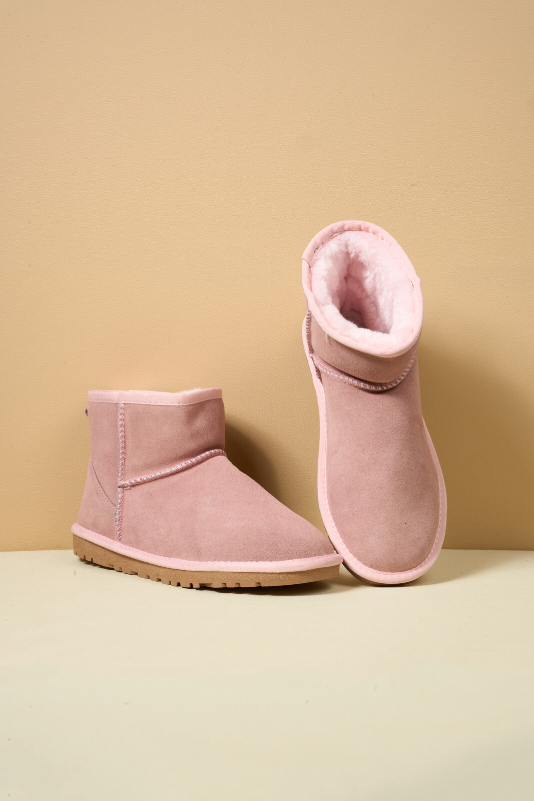 SMAIBULUN Ugg | Faux Fur-Lined Classic Short Ugg Boots - pink