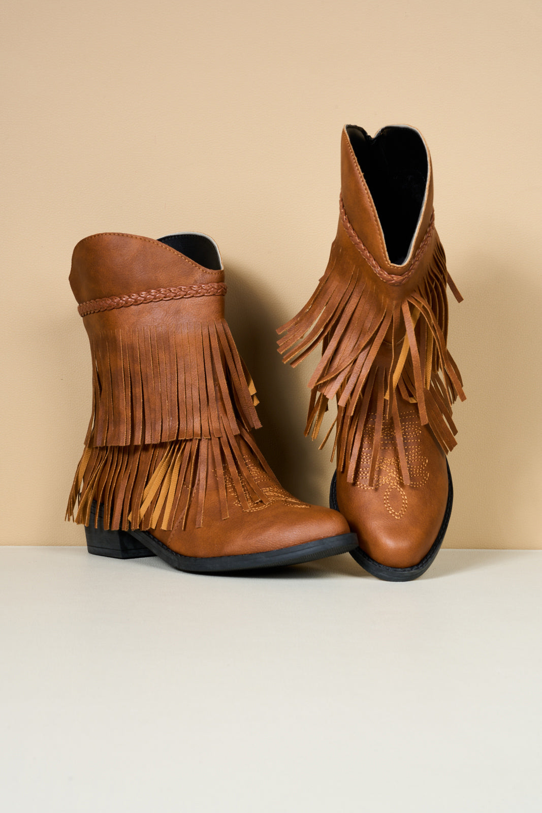 En Bloom | Jelena Fringe Western Cowboy Boots - Brown