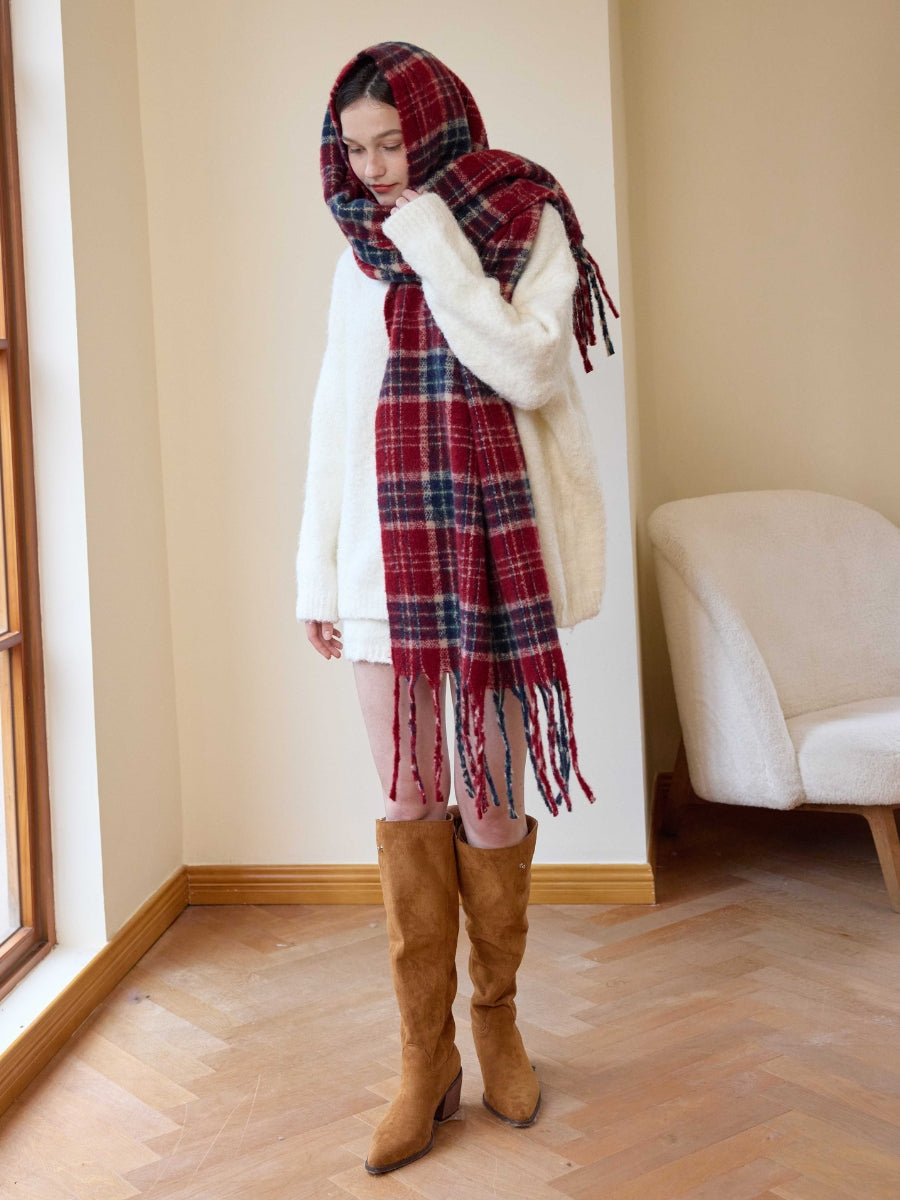 Reema Plaid Tassel Blanket Scarf