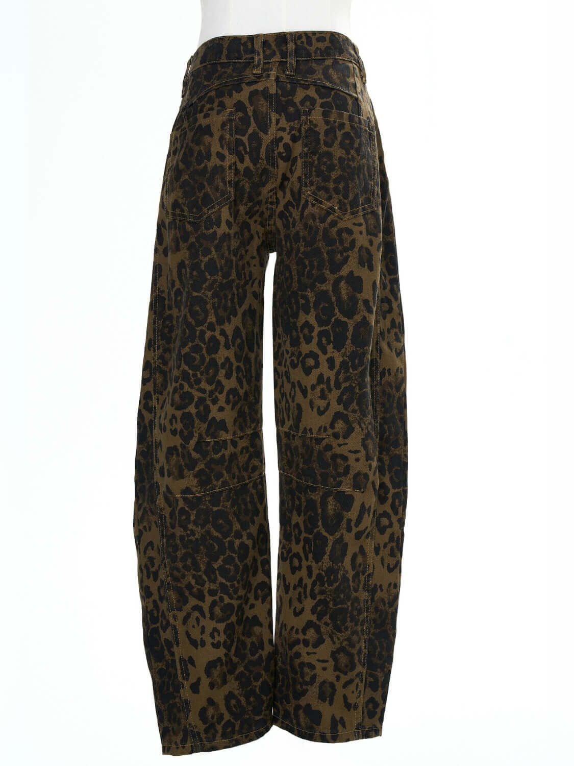 Free Cove Mid Rise Barrel Jeans - cheetah