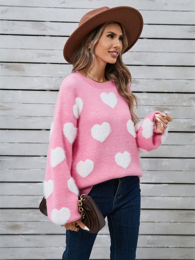 Mood Lift Heat Prints Sweater - Pink