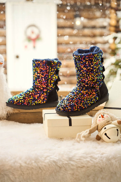 Smaibulun Ugg | Haute Holidays Sequin Glam Shearling Boots - multi