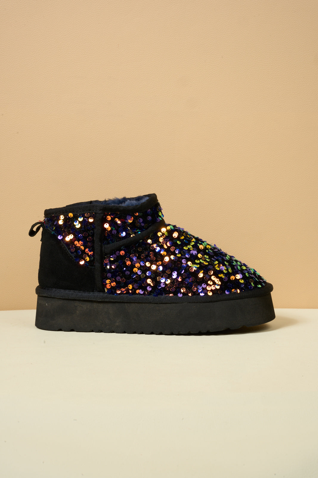 Smaibulun Ugg | Mini Glitter Low Ankle Platform Boots - Multi