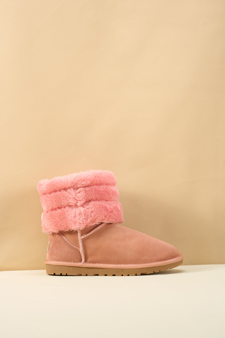 SMAIBULUN Ugg Adelene Sherpa Woolen Boots Pink - Main Image