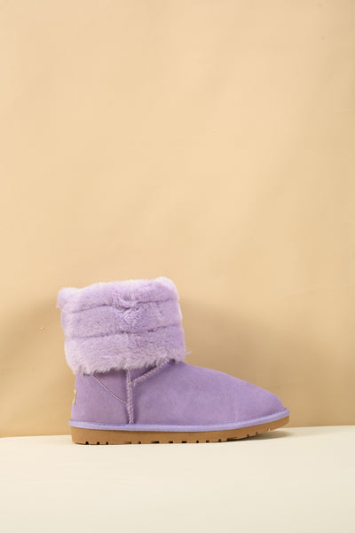 SMAIBULUN Ugg | Adelene Sherpa Woolen Boots - Lavender