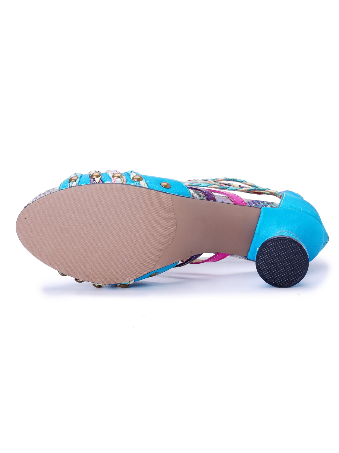 Soffia | Carrington Woven Upper Leather Studded Sandals