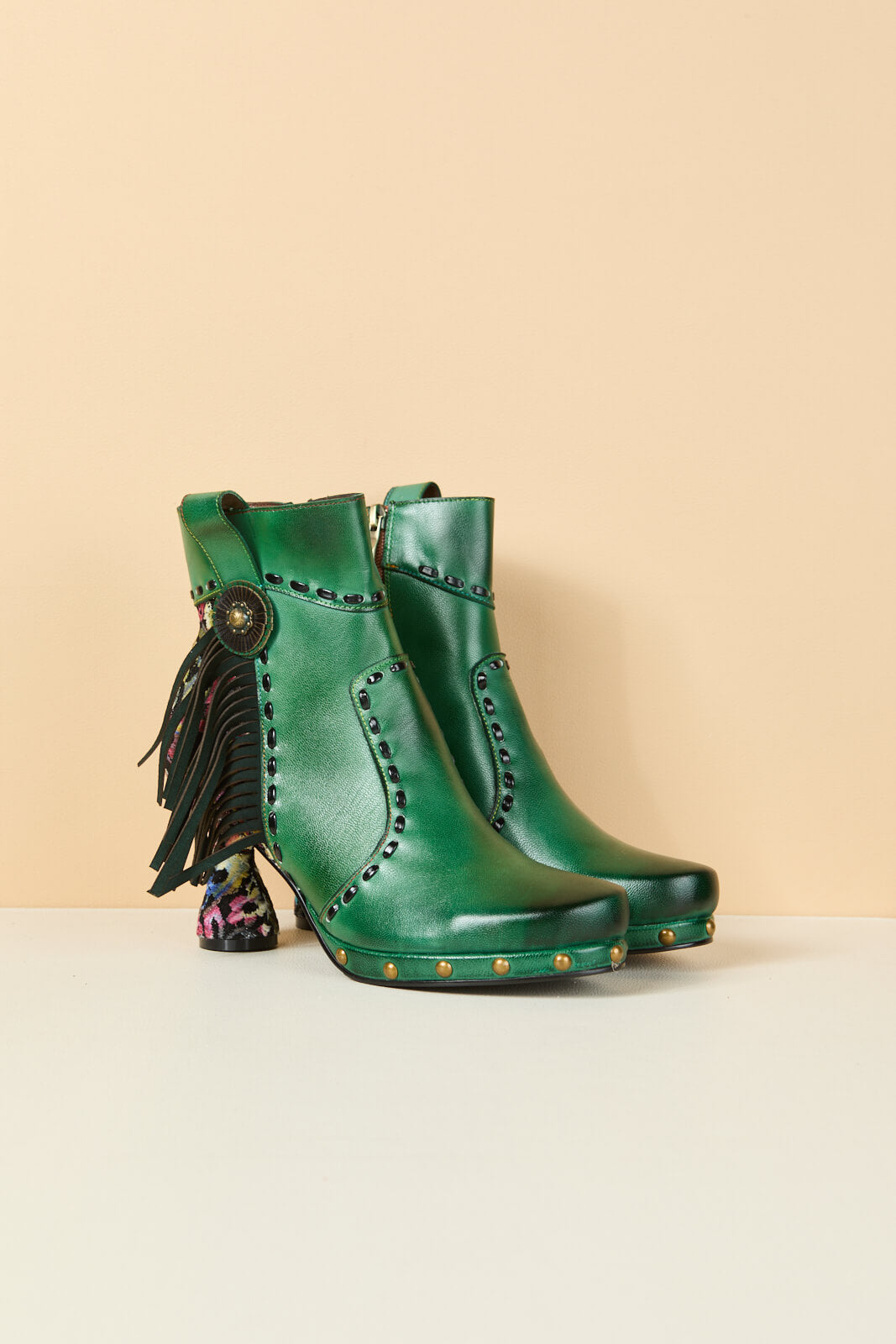 Soffia | Christmas Ocean Breeze Tassel Leather Ankle Boots