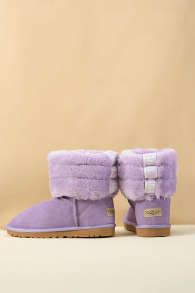 SMAIBULUN Ugg | Adelene Sherpa Woolen Boots - Lavender