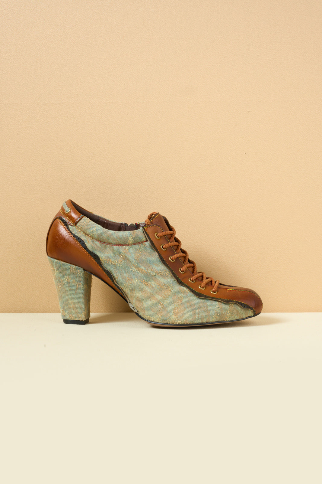 Soffia | Meye Vintage Canvas Rips Leather Brogues