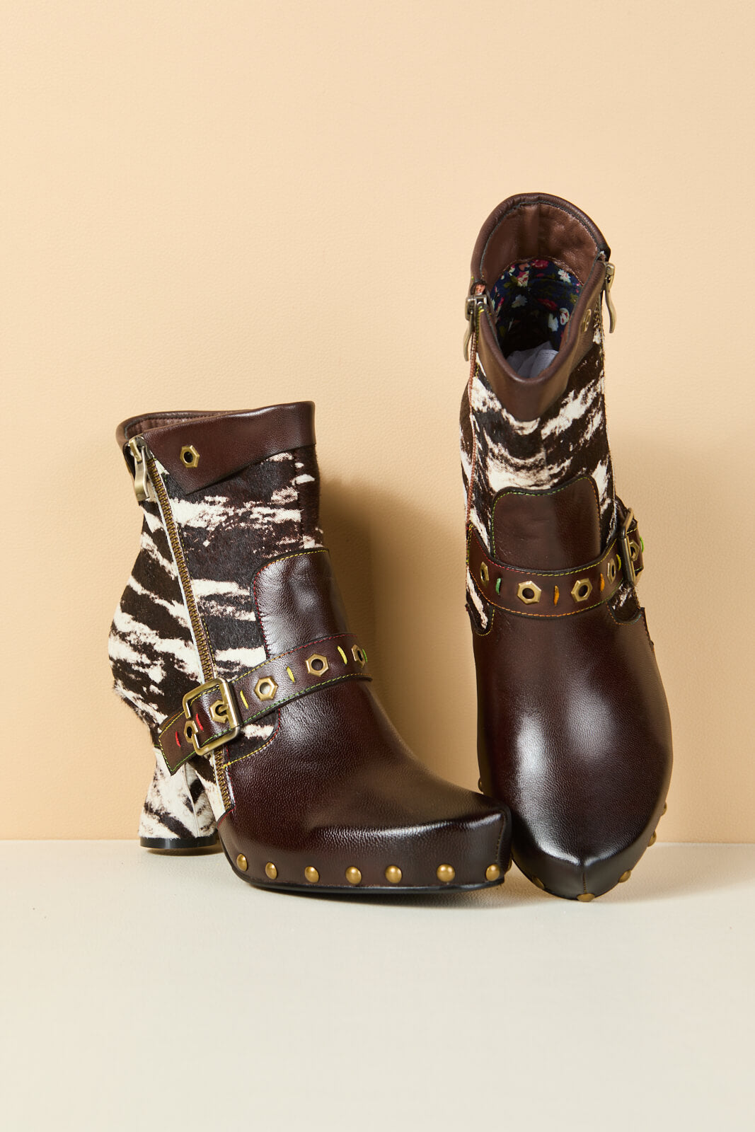 Soffia | Giuliana Animal Print Leather Ankle Boots