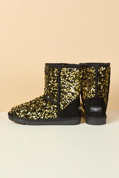 Smaibulun Ugg | Dallas Glam Sequin Shearling Boots - Gold