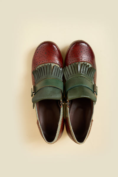 Soffia | Willah Jacquard Tassel Leather Oxford Brogues