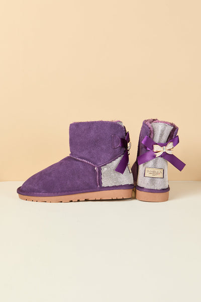 SMAIBULUN Ugg | Rhinestone Bailey Bow Sequin Ugg Boots - Purple