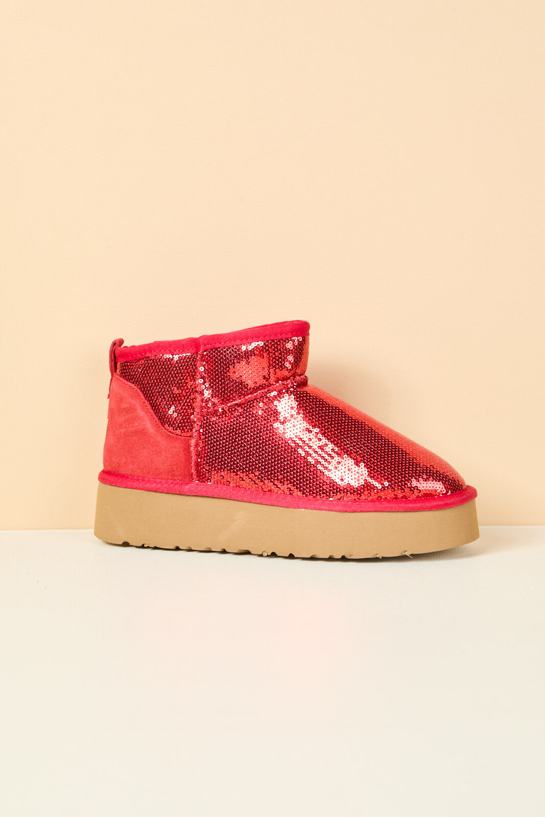 Smaibulun Ugg | Mini Glitter Low Ankle Platform Boots - candy