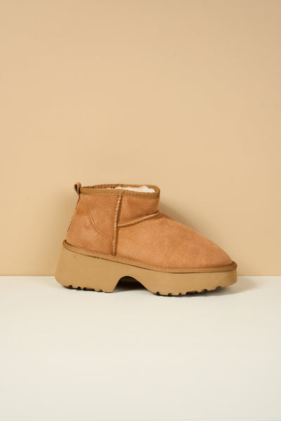 SMAIBULUN Ugg | Ultimate Platform Ankle Boots - chestnut