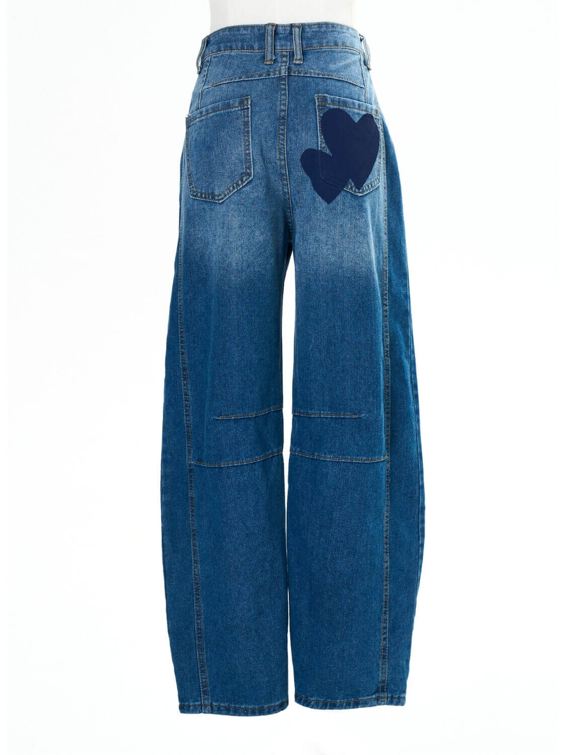 Classic Mid Waisted Barrel Jeans - blue
