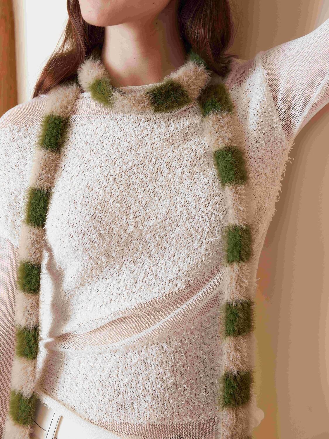 Dachshund Color Block Scarf - olive