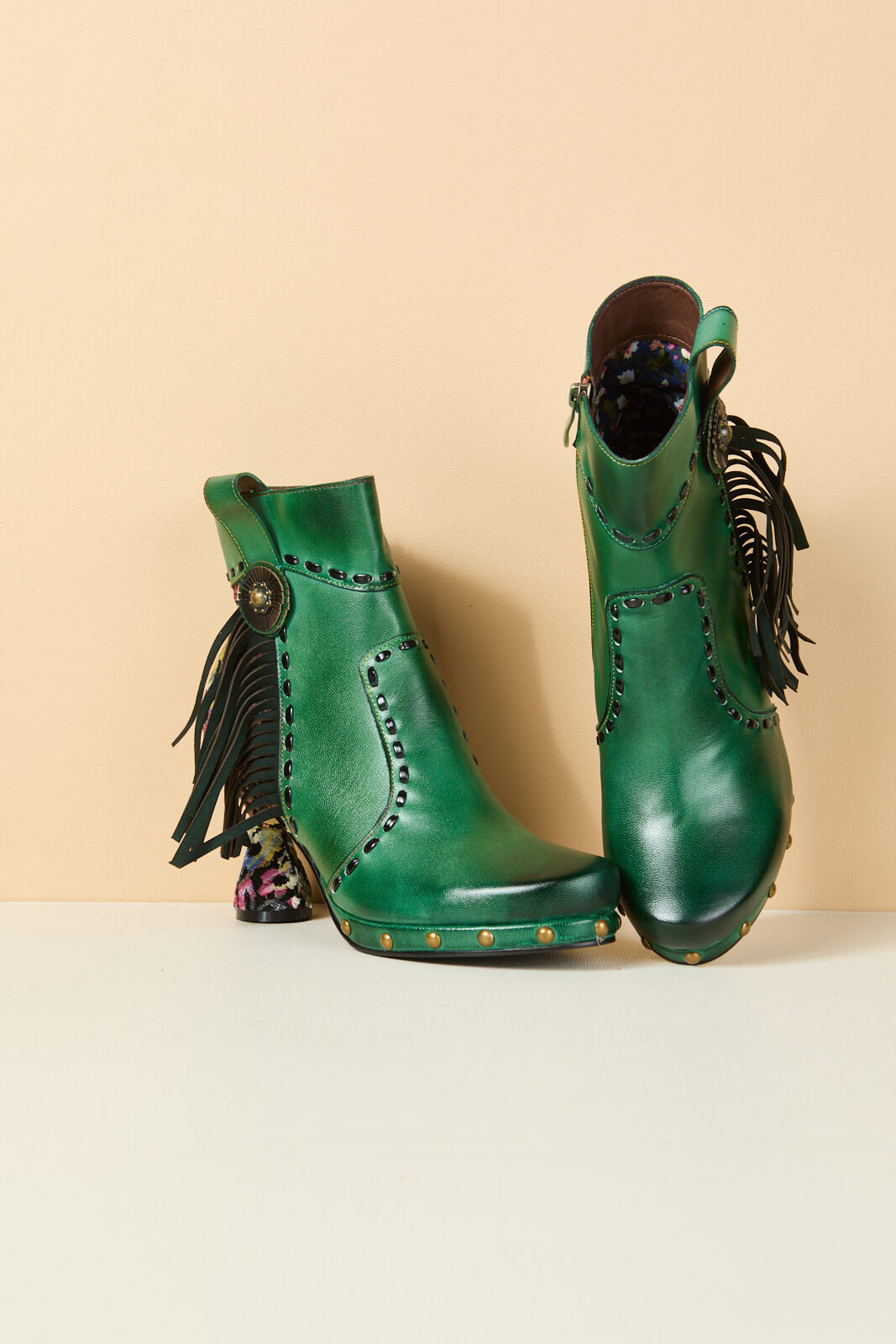 Soffia | Christmas Ocean Breeze Tassel Leather Ankle Boots