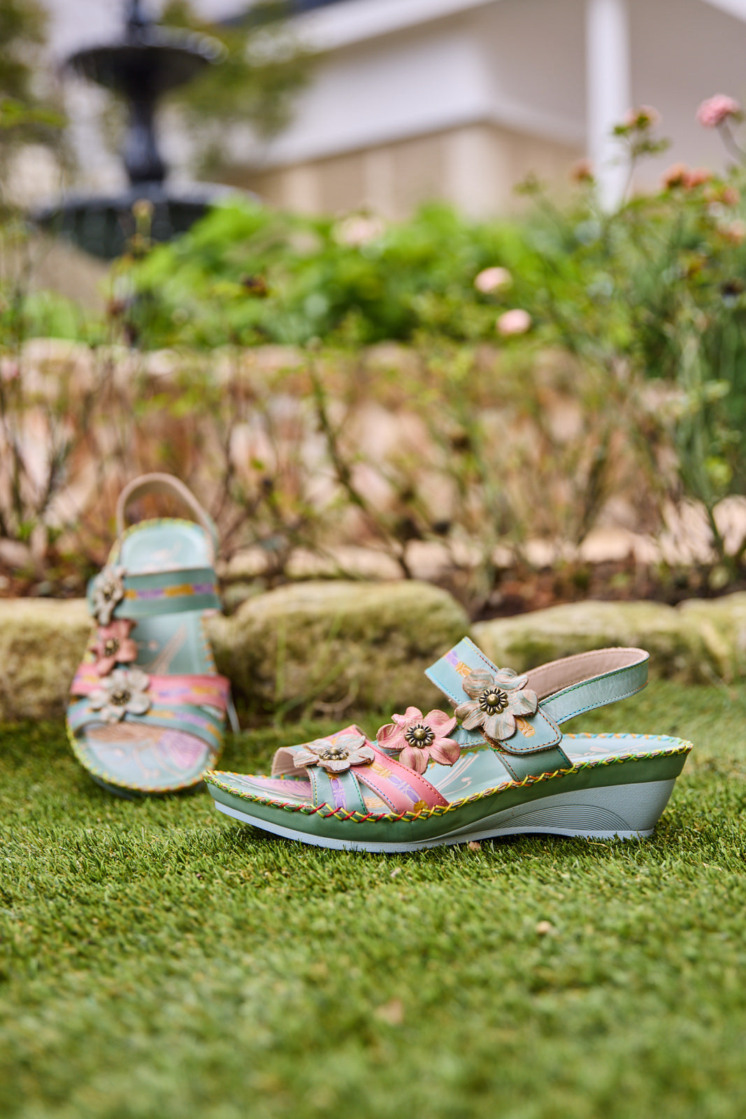 Soffia | Rosalie Floral Applique Slingback Sandals