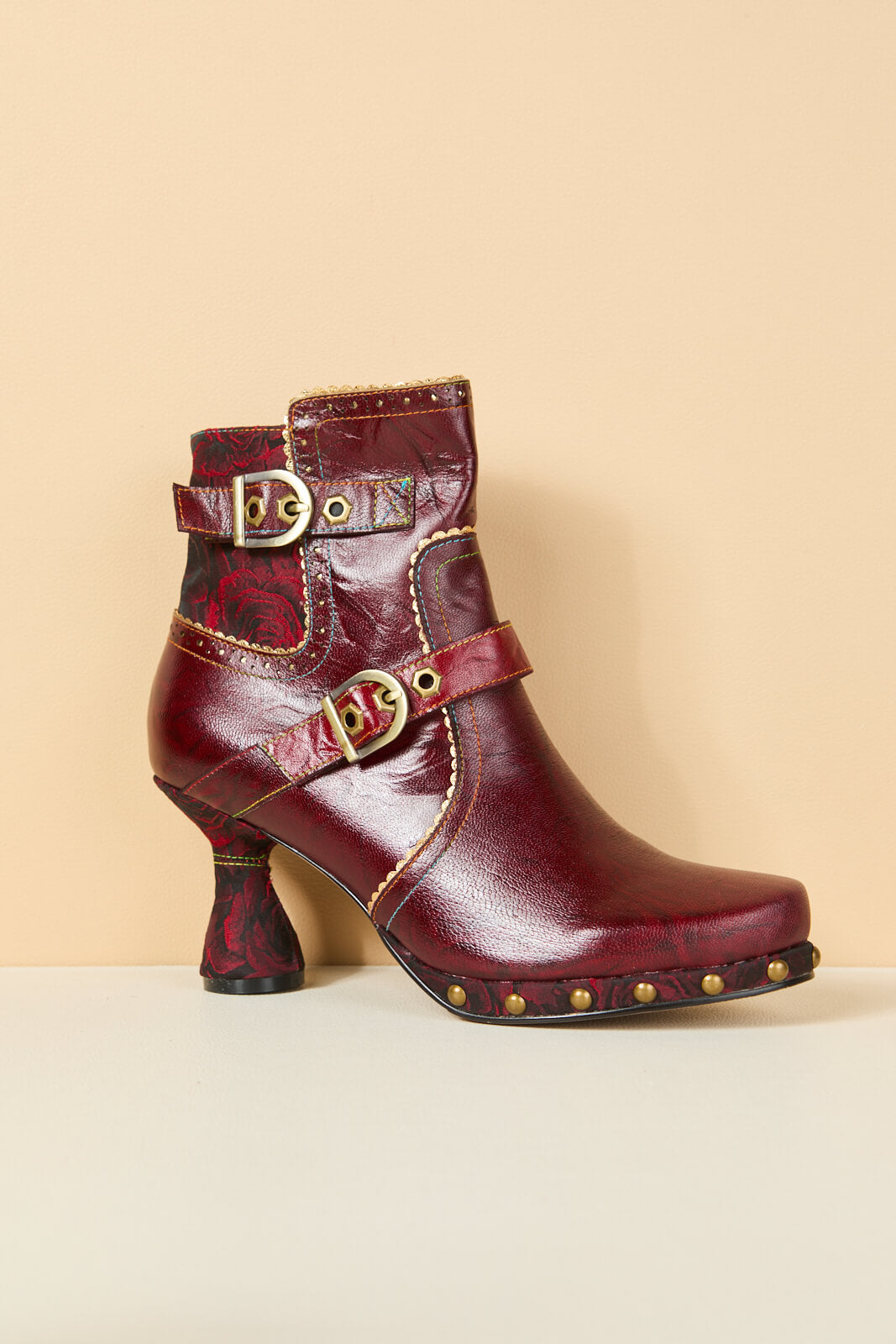 Soffia | Rosy Romance Leather Ankle Boots