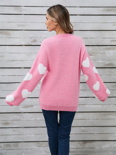 Mood Lift Heat Prints Sweater - Pink