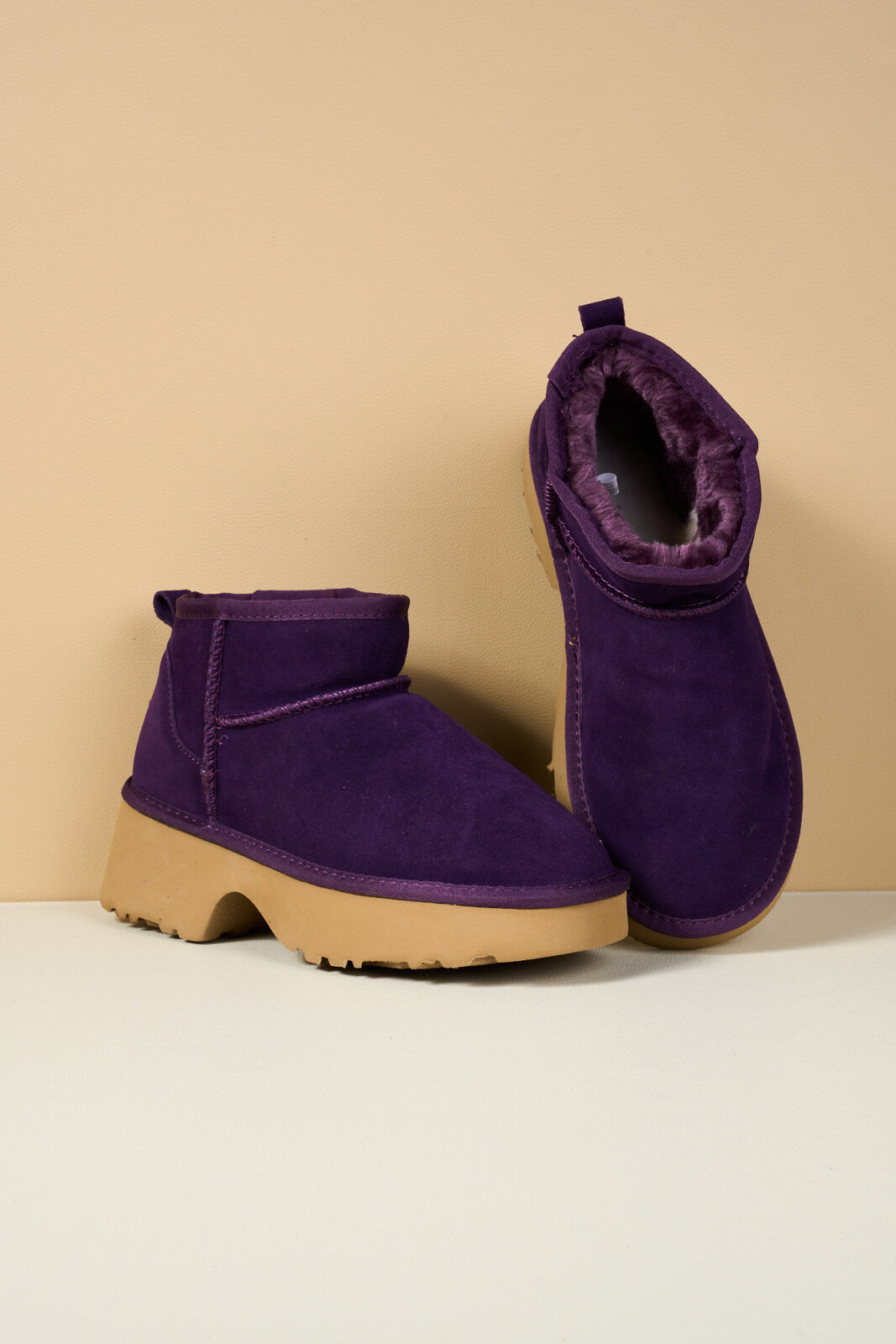 SMAIBULUN Ugg | Ultimate Platform Ankle Boots - violet